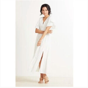 Line and Dot Skylar Midi White Dress Size Medium